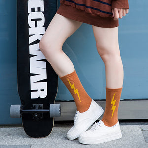 Harajuku Men and Women Tide Lightning Sock